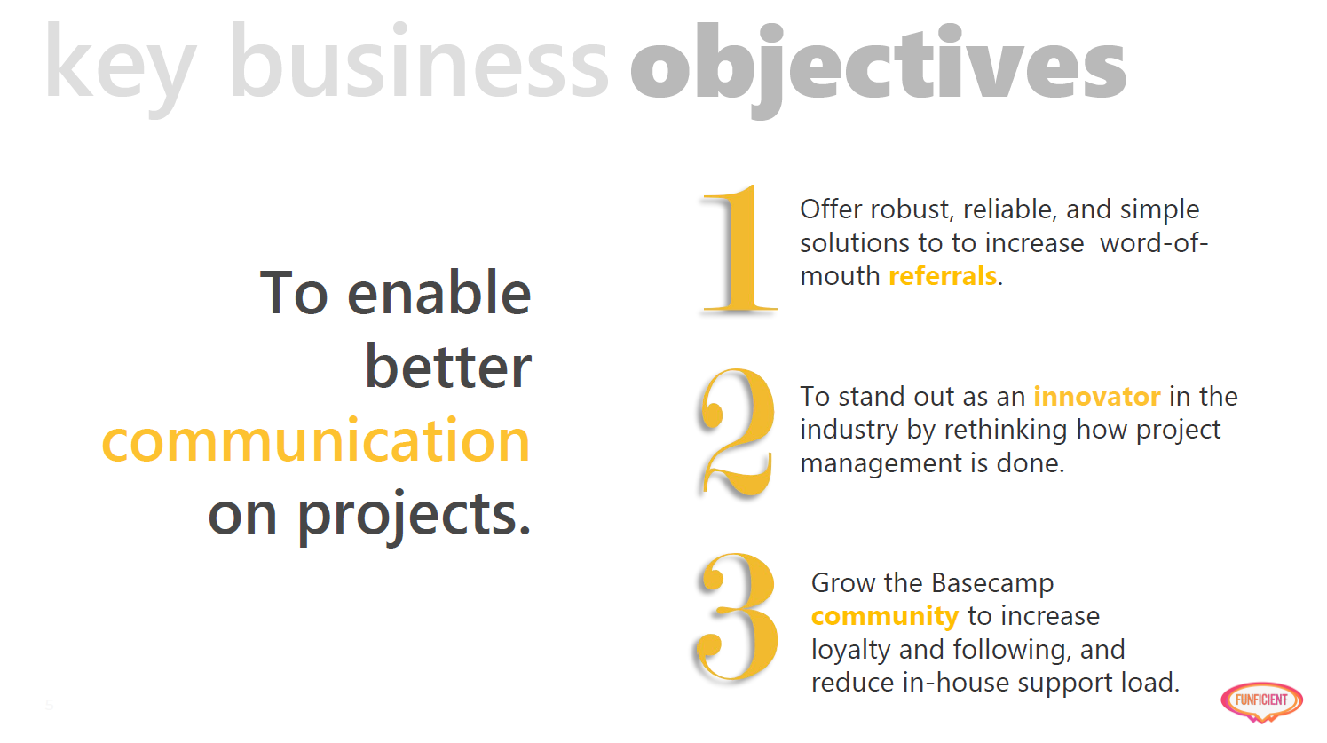 Key business objectives