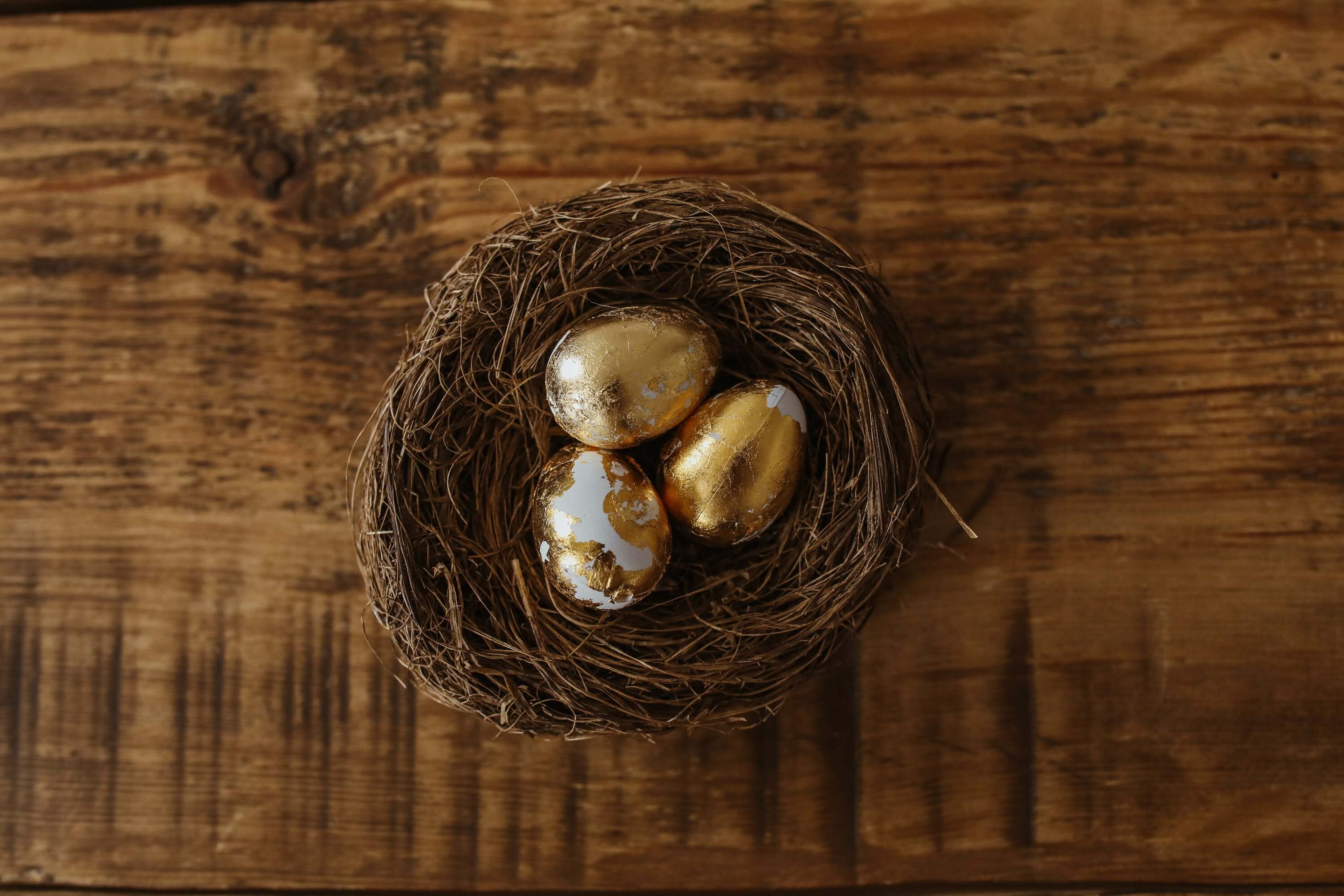 Photo by Polina Tankilevitch: https://www.pexels.com/photo/small-white-eggs-with-gold-paint-6625217/